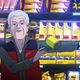 anime grandma throwing peanut butter into cart like a hero
